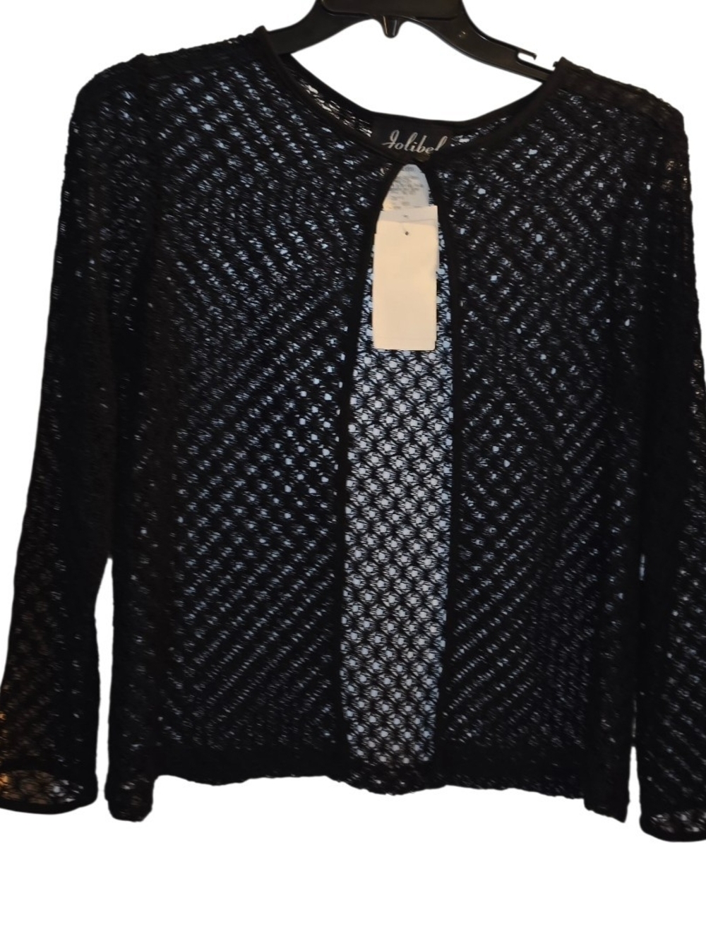 Jolibel Long Sleeve Black Cardigan Size 8 NWT